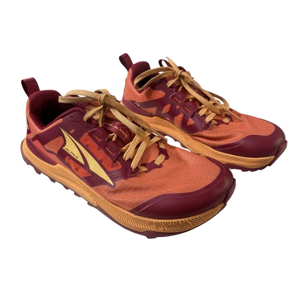 Altra Lone Peak 8 Womens Size 8 Red Orange Athletic Trail Running Shoes Sneakers